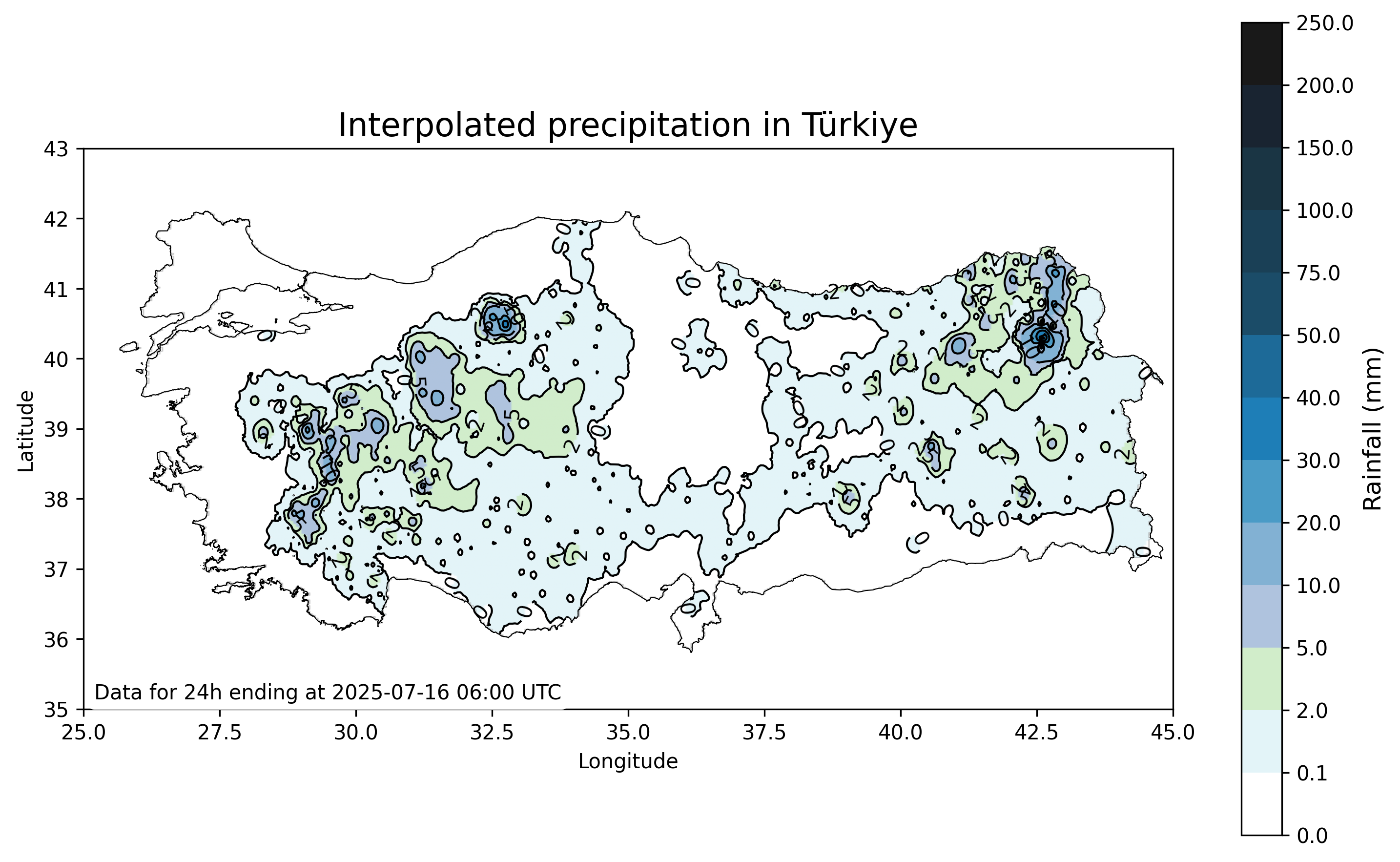 TodayRain Map for Türkiye